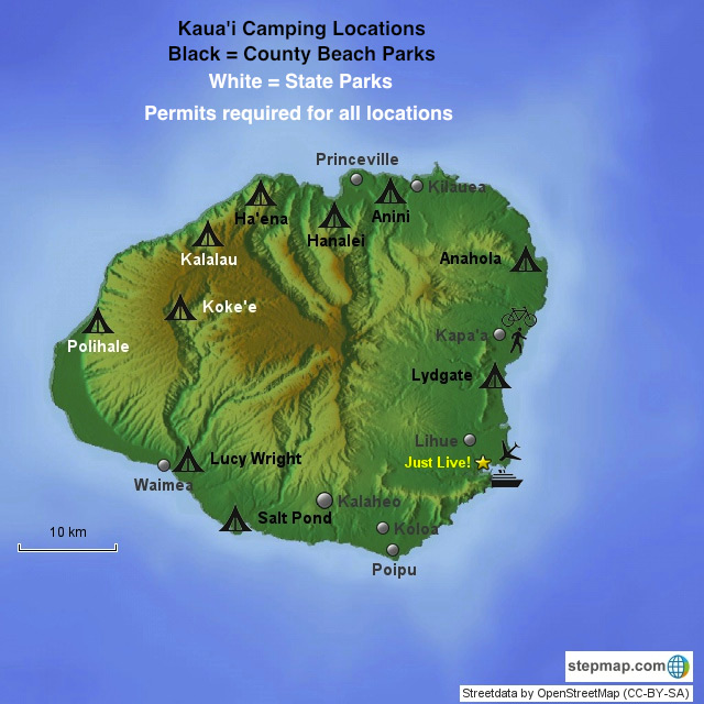 Camping spots on Kauai